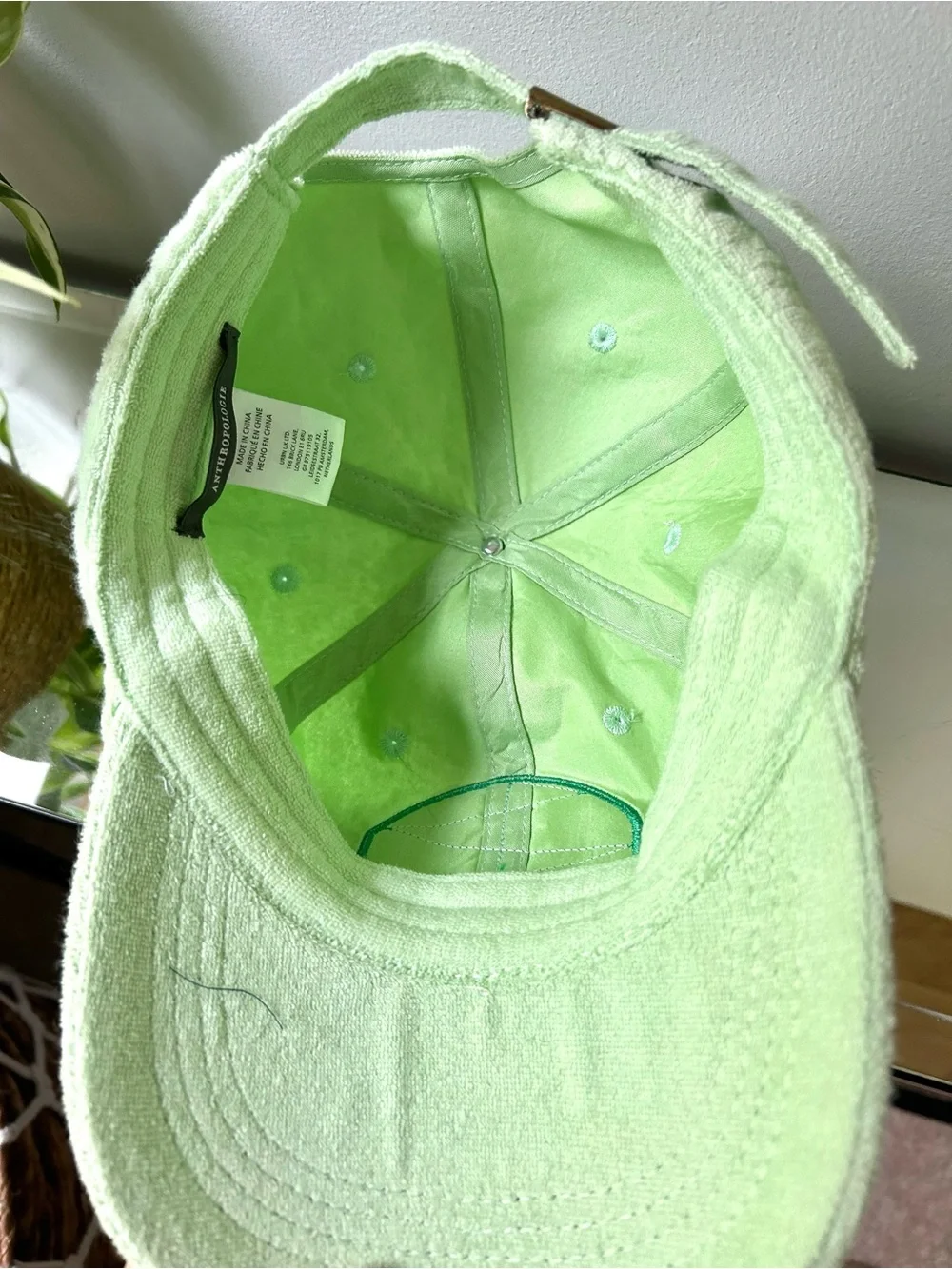 Anthropologie Summer Sports Baseball Cap Lime Montecarlo 1992